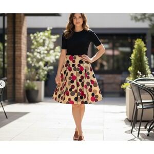 Effie's‎ Heart Polka Dot Full Skirt Women's XS Retro Mod A-Line Swing Rockabilly